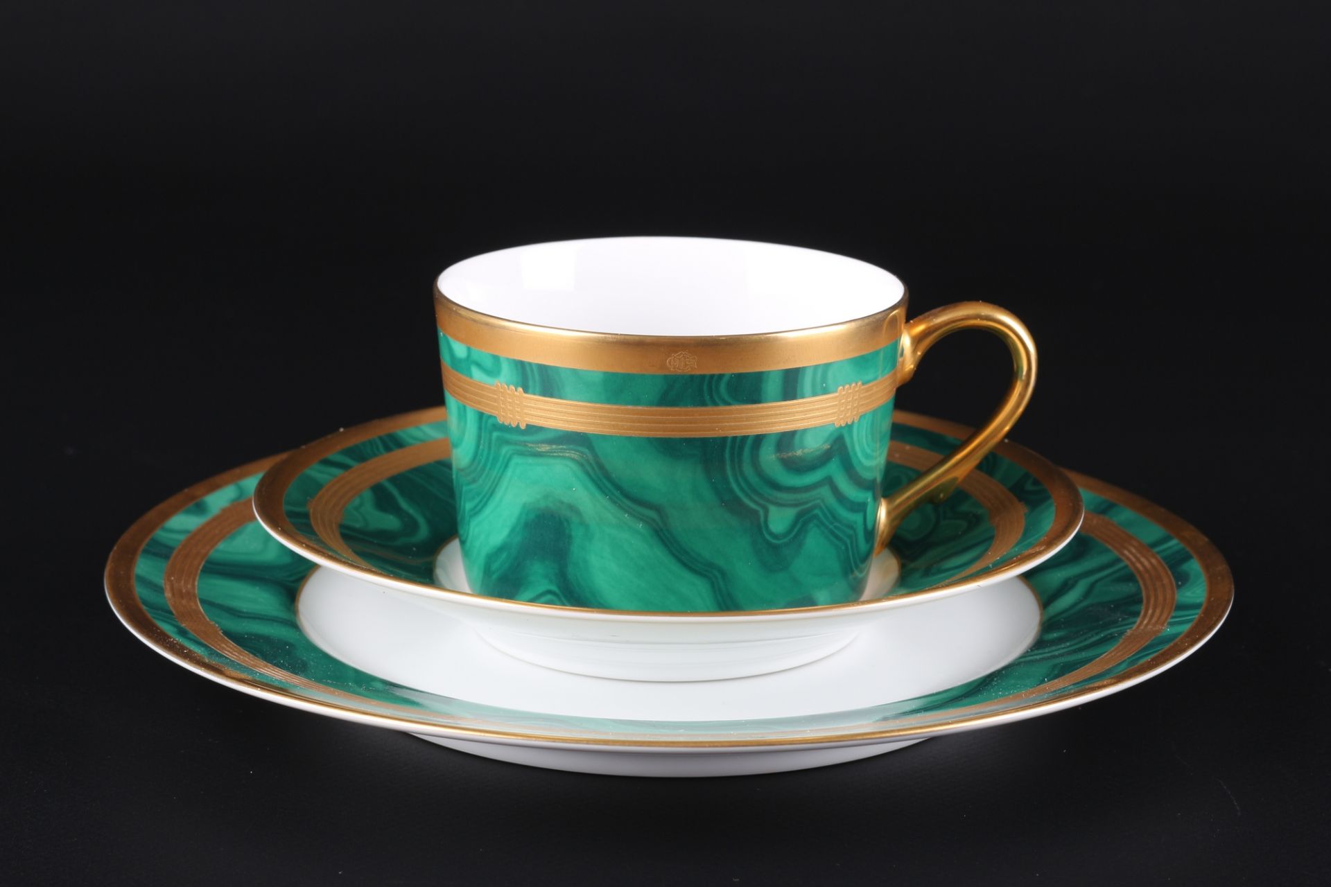 Christian Dior Gaudron Malachite Kaffeegedeck, coffee cups, - Image 2 of 5