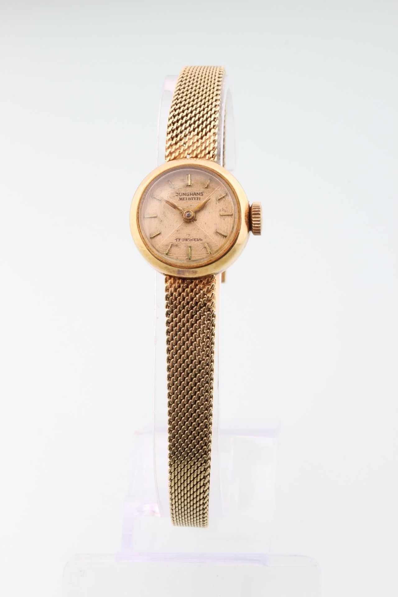 585 Gold Damenuhr mit Goldarmband Junghans Meister, gold ladies watch, - Image 2 of 6