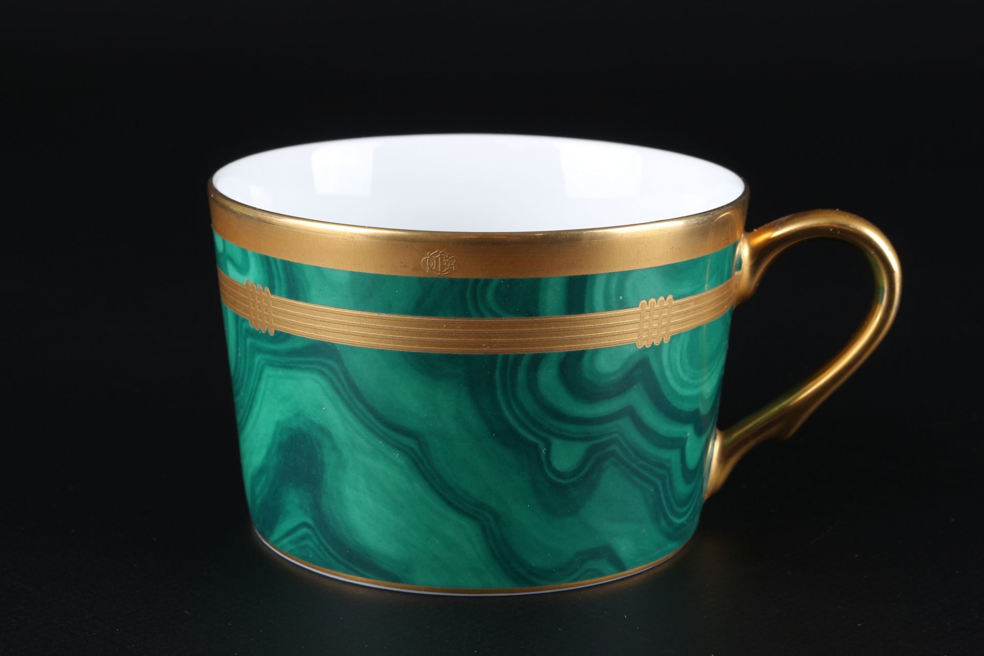 Christian Dior Gaudron Malachite Kaffeegedeck, coffee cups, - Image 3 of 5