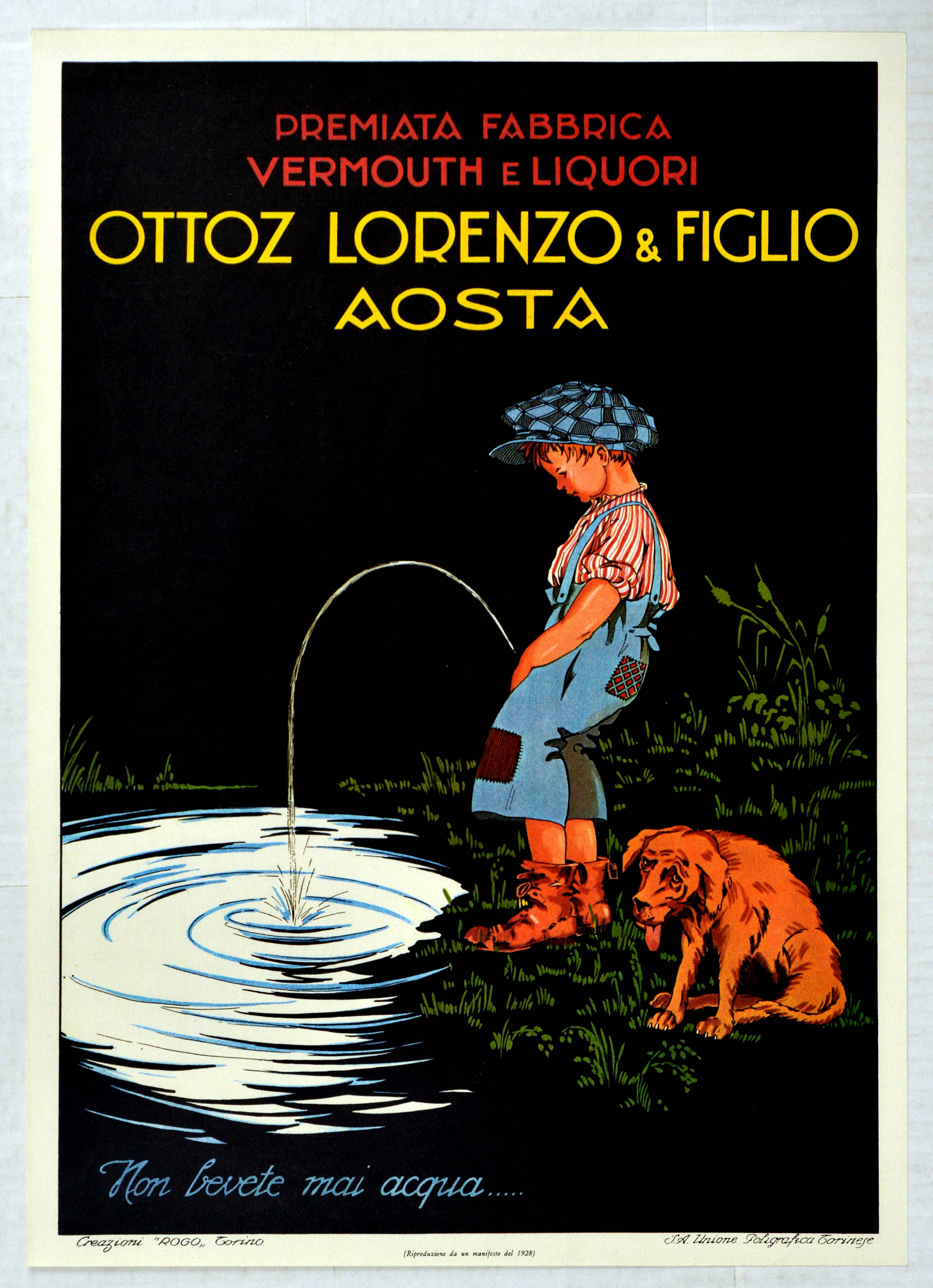 Advertising Poster Ottoz Lorenzo Figlio Vermouth Alcohol Drink