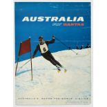 Sport Poster Australia Skiing Fly Qantas Mt Kosciusko