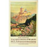 Travel Poster Czechoslovakia Railway Karlstejn Castle