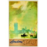 Travel Poster London SAS Airlines Otto Nielsen