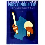 Propaganda Poster French Electricity Production Paul Colin Modernist