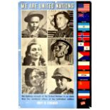 War Poster United Nations WWII Fighter Soldiers