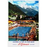 Travel Poster Montblanc St Gervais France Savoie