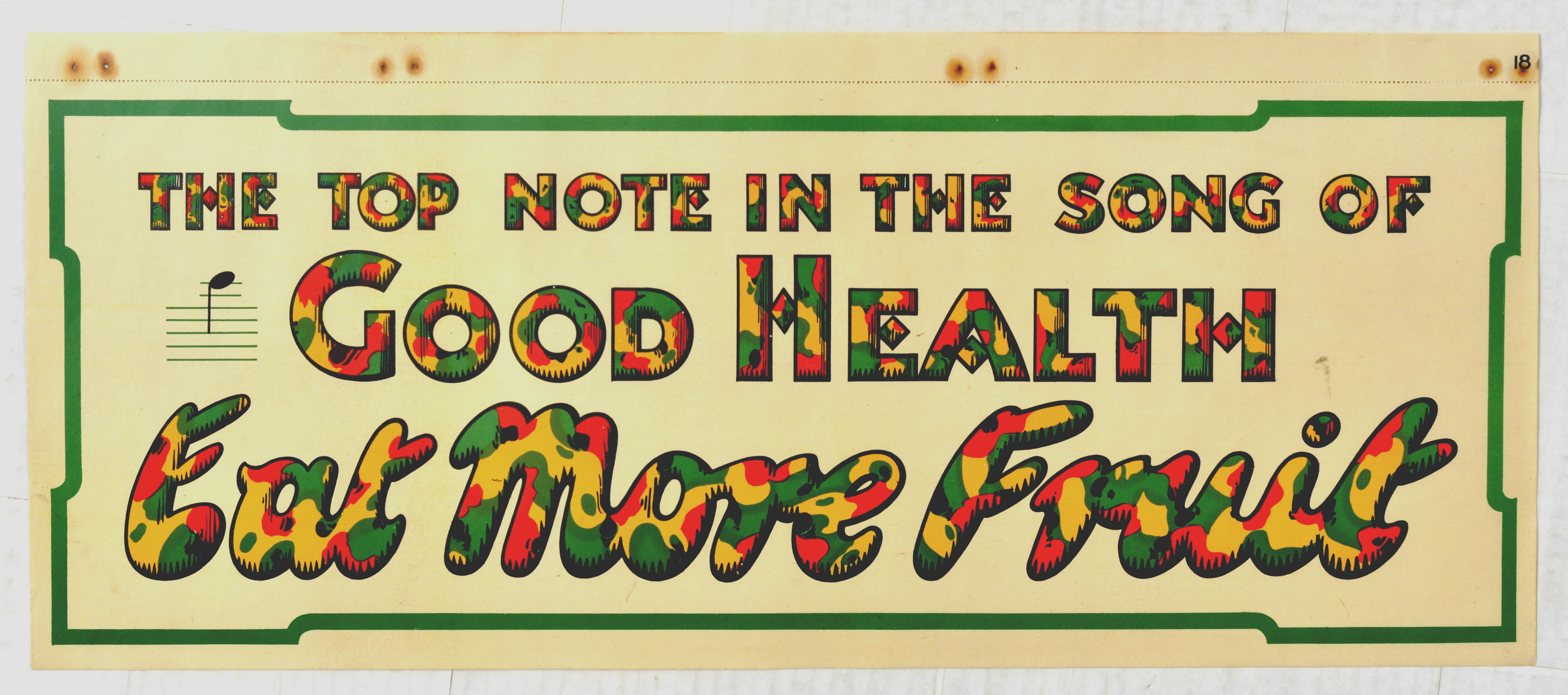 Advertising Poster Good Health Song Eat More Fruit