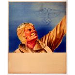 Propaganda Poster Nazi Pilot Salute NSFK Swastika