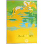 Sport Poster Munich Olympics 1972 Equestrian Horse Jumping