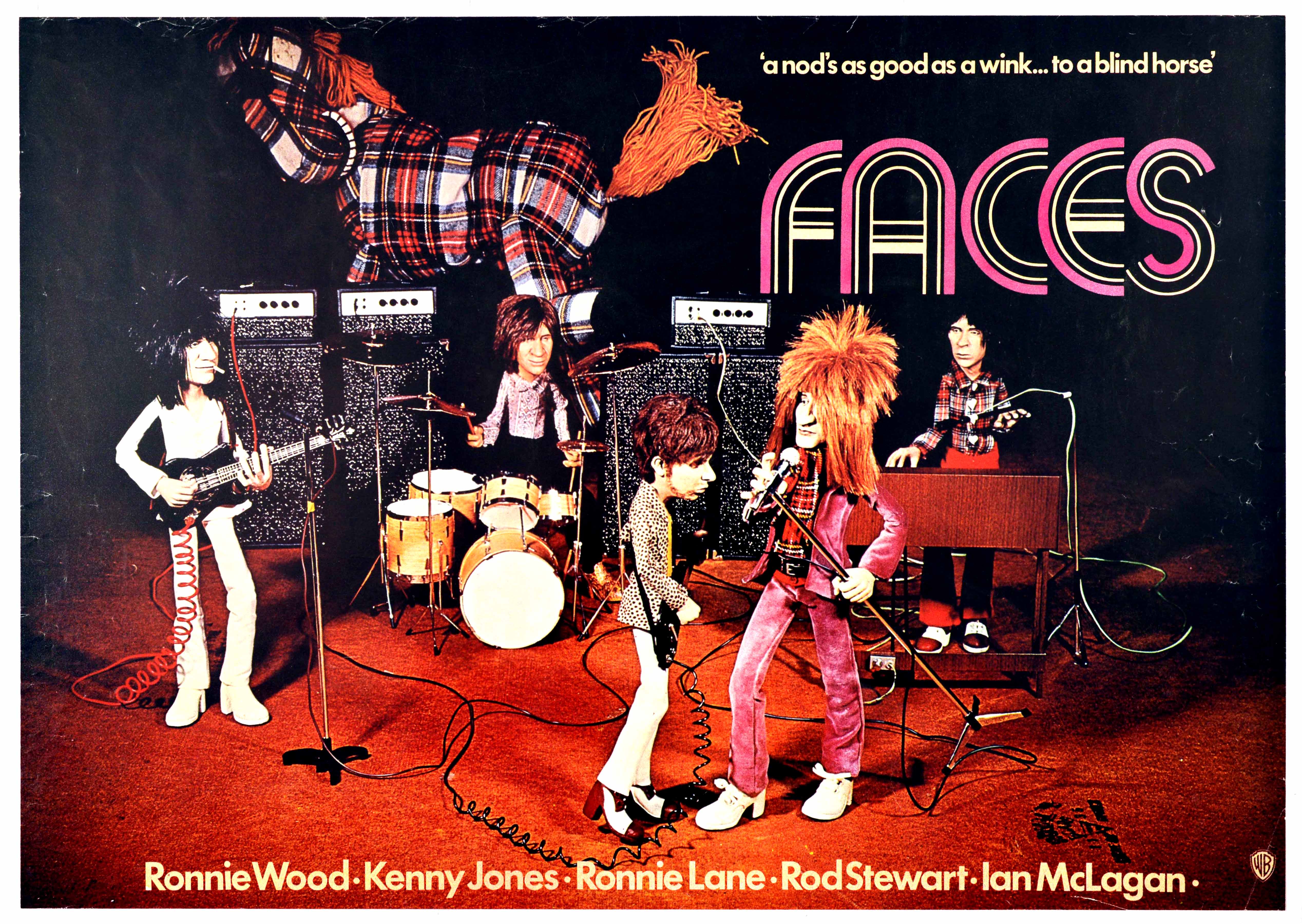 Advertising Poster Faces Rock Band Rod Stewart