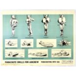 Propaganda Poster Set RAF Pilot Parachute Jumping Instructions Royal Air Force