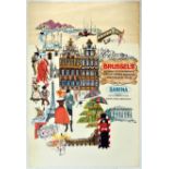 Travel Poster Brussels Sabena Airline