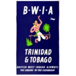 Travel Poster British West Indian Airways Trinidad Tobago