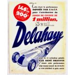 Sport Poster Delahaye Montlhery Car Speed Record Rene Dreyfus