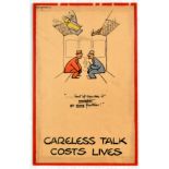 War Poster Careless Talk Fougasse WWII Train