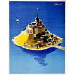 Travel Poster Mont St Michel Normandy France Villemot