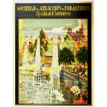 Travel Poster Barcelona Spain Foreign Travel Society Sociedad para la atraccion de forasteros