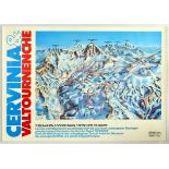 Sport Poster Cervinia and Valtournenche German Ski Slope Map