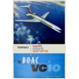 Travel Poster BOAC Airline VC10 Jet Aircraft