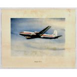 Travel Poster Douglas DC 6 Airplane