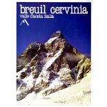 Travel Poster Breuil Cervinia Valle DAosta Italia Ski