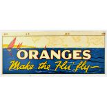 Advertising Poster Sailing Oranges Make the Flu Fly