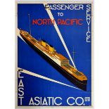 Travel Poster East Asiatic Passenger Service North Pacific Art Deco