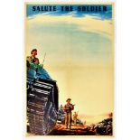 War Poster Salute the Soldier Tank WWII UK