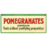 Advertising Poster Pomegranates Contain Tonic Blood Purifying