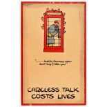 War Poster Careless Talk Fougasse WWII Telephone Box