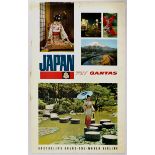 Travel Poster Japan Fly Qantas Airline