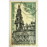 Travel Poster Poster Stamp Spain Santiago de Compostela Cathedral