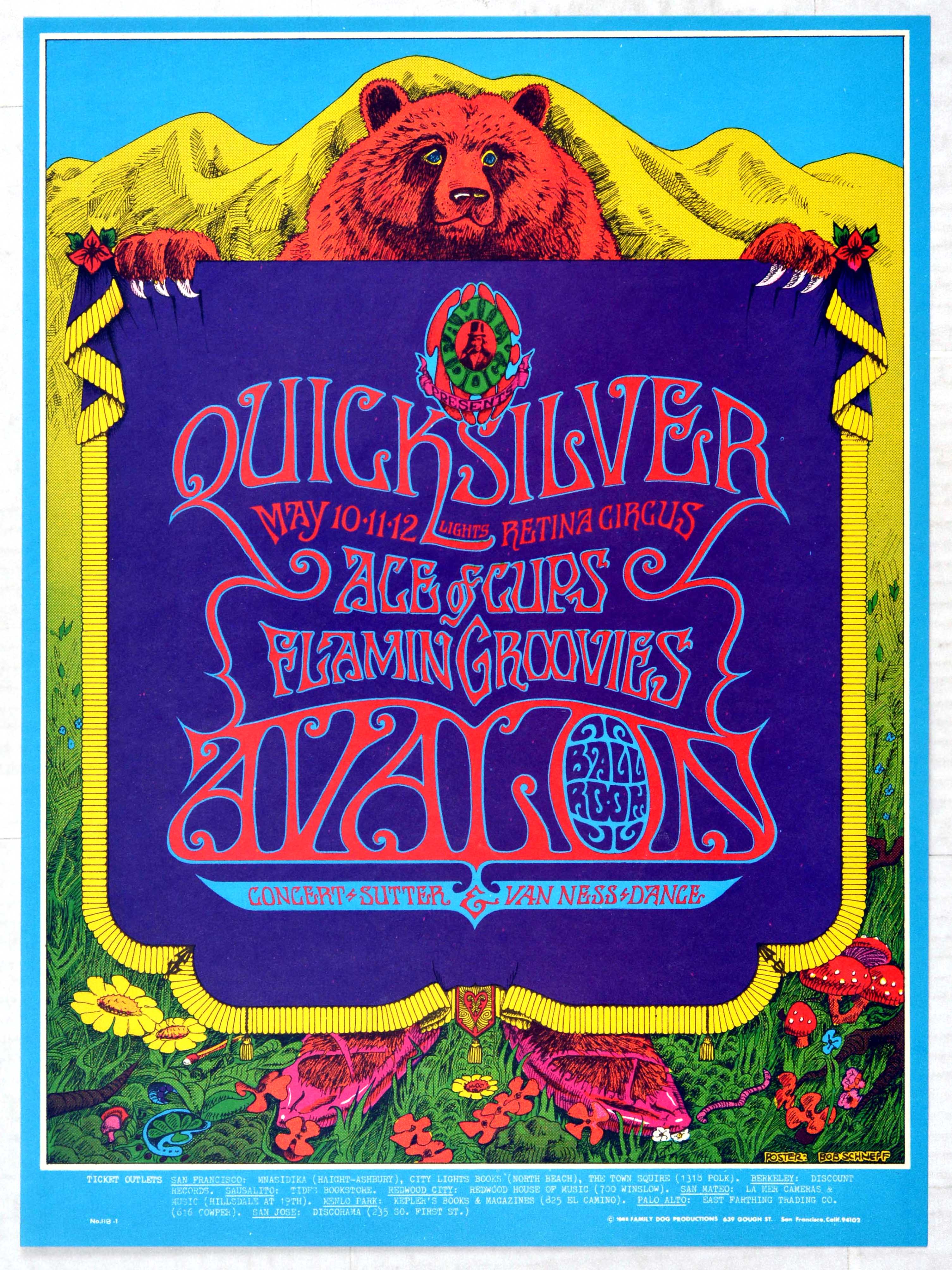 Rock Concert Poster Quicksilver Ace of Cups Flamin Groovies