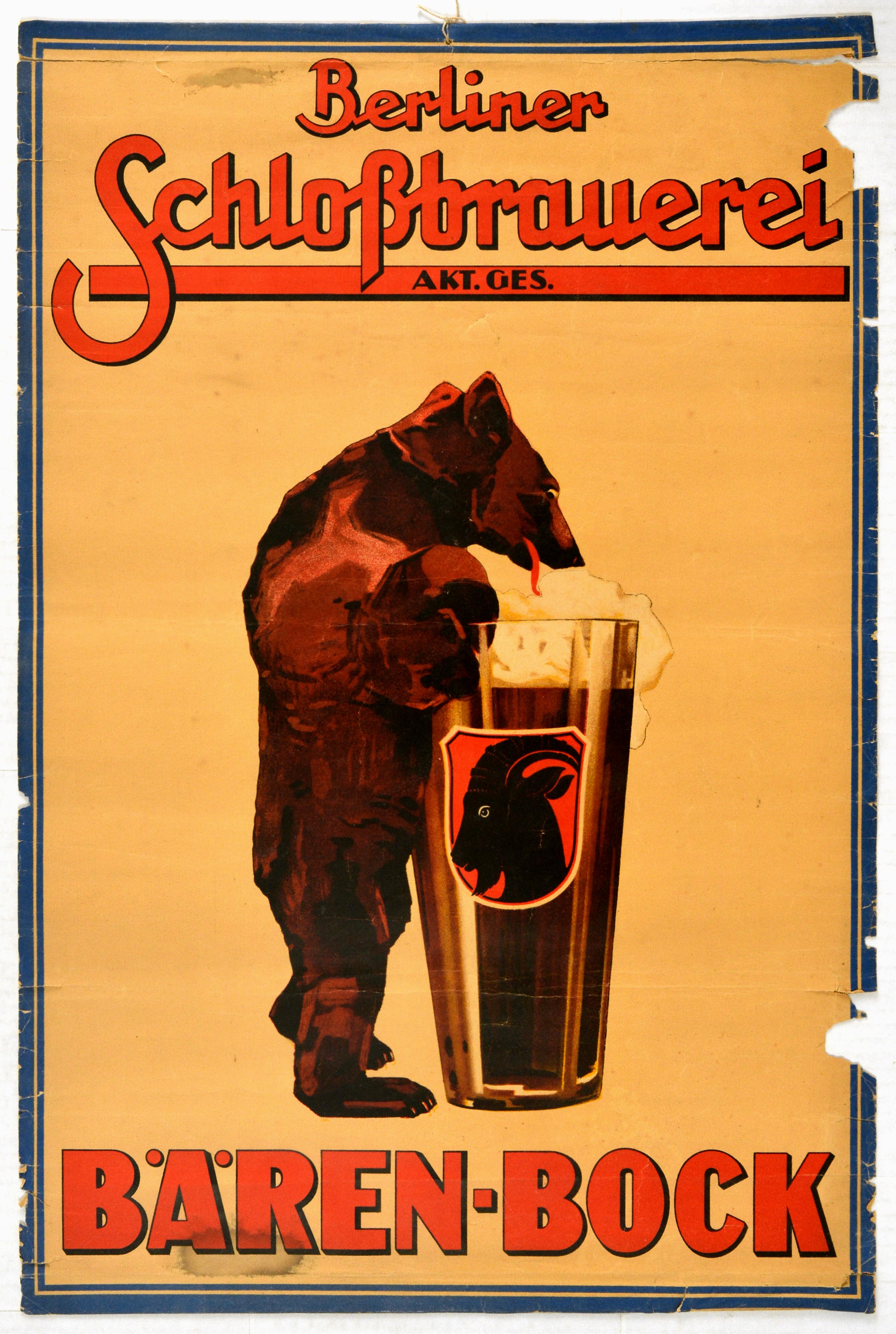 Advertising Poster Baren Bock Beer Bear Berlin