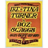 Advertising Poster Ike and Tina Turner and Boz Scaggs