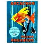 Advertising Poster Arcachon Aquarium Seahorse Fish Bordeaux France