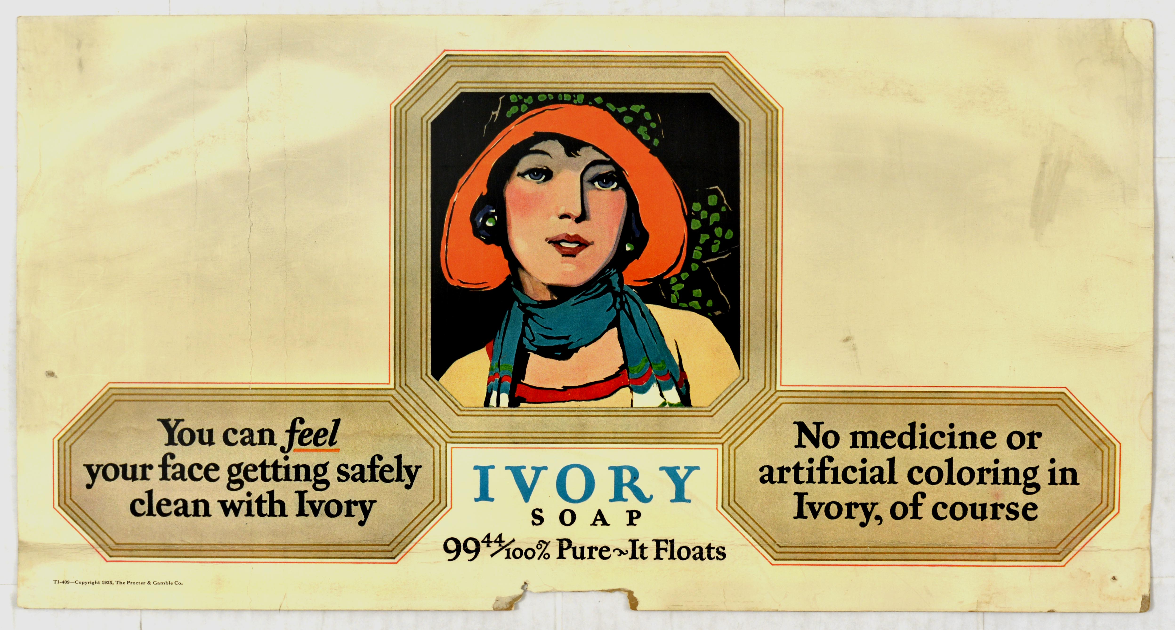 Advertising Poster Ivory Soap Art Deco Proctor and Gamble