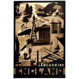 Travel Poster England Lancashire Art Deco Ralph Mott