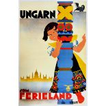 Travel Poster Hungary Holiday Girl Ibusz