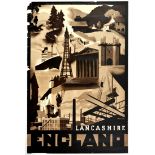 Travel Poster England Lancashire Art Deco Ralph Mott