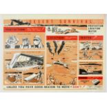 Propaganda Poster Desert Survival Pilot Airplane Crash UK Royal Air Force