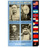 War Poster United Nations WWII Battlefront Leaders