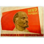 Propaganda Poster Peace Lenin Socialism USSR