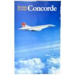 Travel Poster British Airways Concorde Airplane