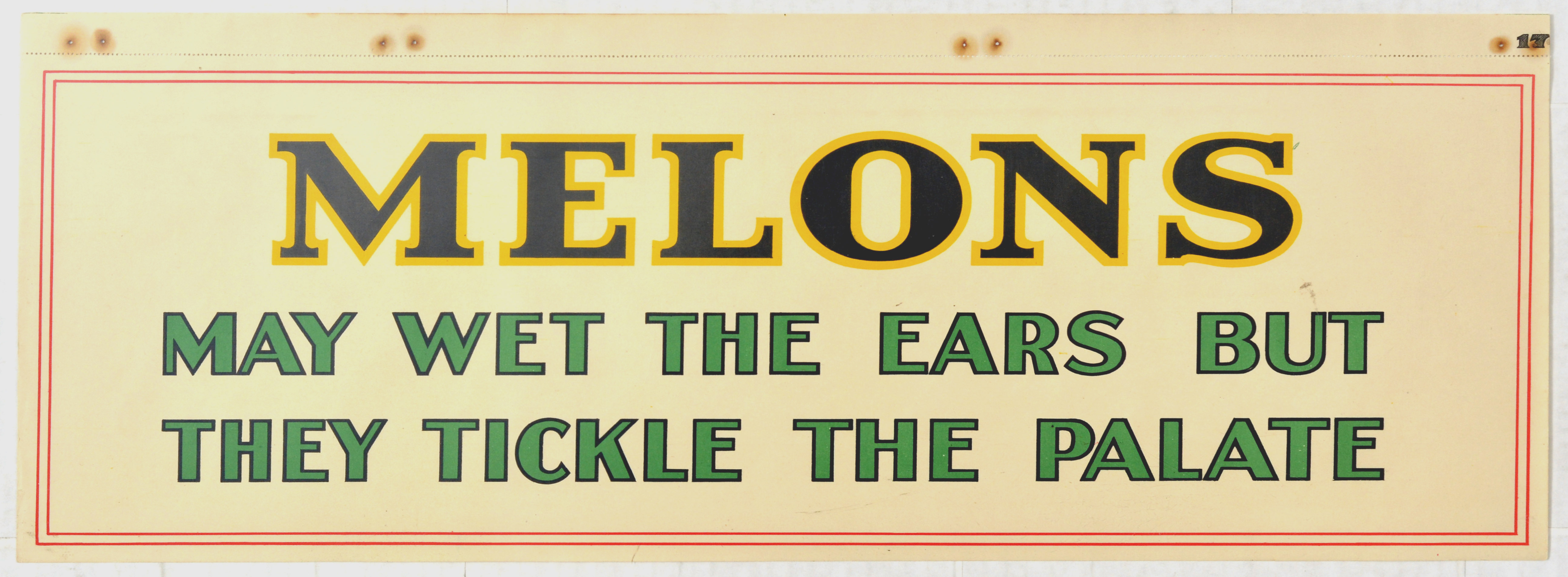 Advertising Poster Melons May Wet the Ears