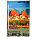 Travel Poster Switzerland Electric Simplon Line