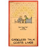 War Poster Careless Talk Fougasse WWII Afternoon Tea