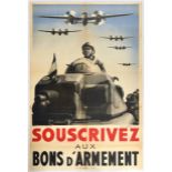 Propaganda Poster Armament Bonds France Tank Aiplane