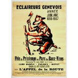 Advertising Poster Eclaireurs Genevois Geneva Boy Scouts