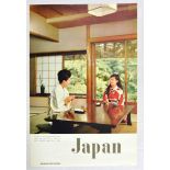 Travel Poster Japan Ryokan Hotel Tea Ceremony